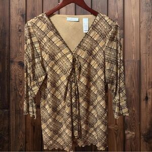 JH Collectibles Plaid V-Neck Women's Top​​